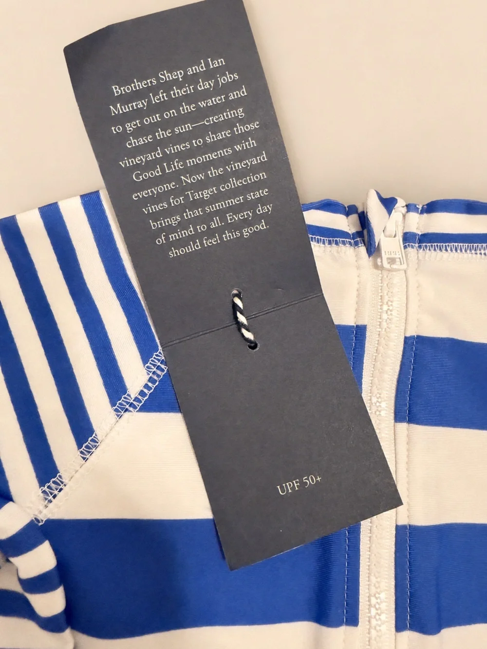 NWT Vineyard Vines x Target Blue & White Striped One-Piece Rash Guard – Size 12M